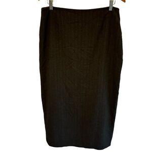 Apostrophe Stretch Black Pinstripe Below Knee Skirt Women’s Size 14